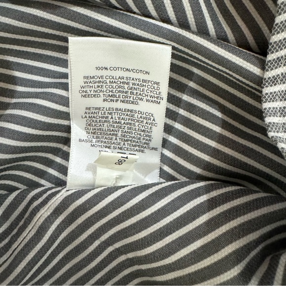 Express Extra Slim Dress Shirt, Gray Stripe, Large, 16-16 1/2 - Picture 4 of 4